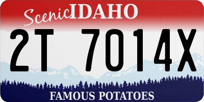 ID license plate 2T7014X