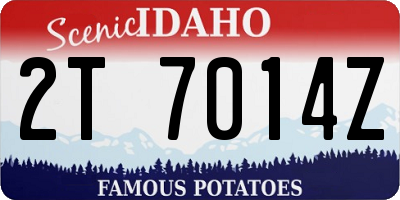 ID license plate 2T7014Z