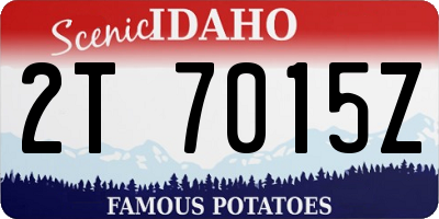 ID license plate 2T7015Z