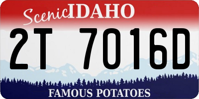 ID license plate 2T7016D