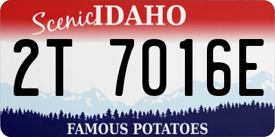 ID license plate 2T7016E