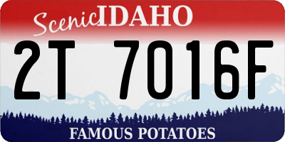 ID license plate 2T7016F