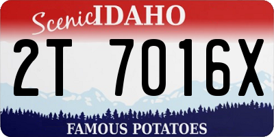 ID license plate 2T7016X