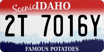 ID license plate 2T7016Y