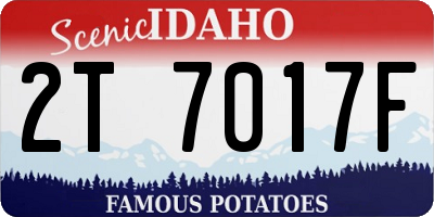 ID license plate 2T7017F