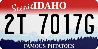 ID license plate 2T7017G