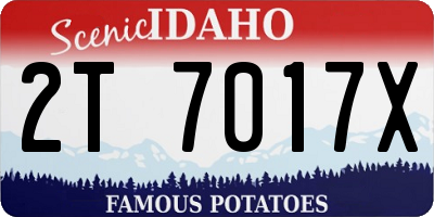 ID license plate 2T7017X