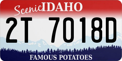 ID license plate 2T7018D