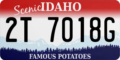 ID license plate 2T7018G