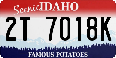 ID license plate 2T7018K