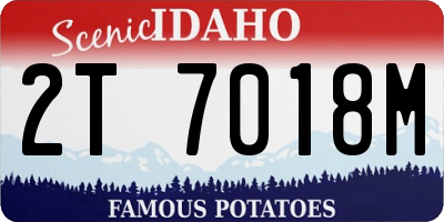 ID license plate 2T7018M