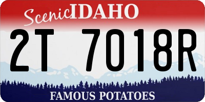 ID license plate 2T7018R