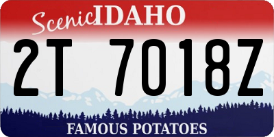 ID license plate 2T7018Z