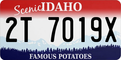 ID license plate 2T7019X