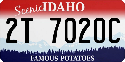 ID license plate 2T7020C