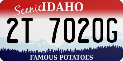 ID license plate 2T7020G