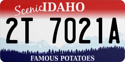 ID license plate 2T7021A