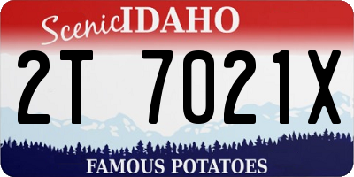 ID license plate 2T7021X