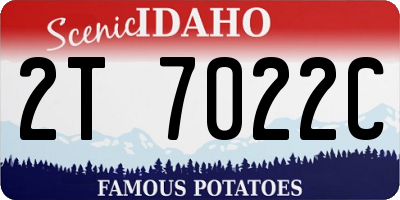ID license plate 2T7022C