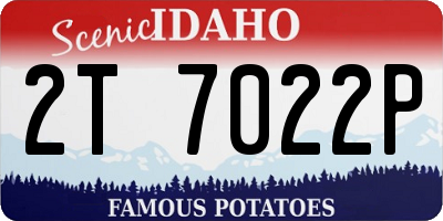 ID license plate 2T7022P