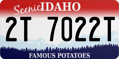 ID license plate 2T7022T