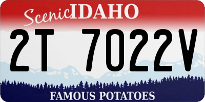 ID license plate 2T7022V
