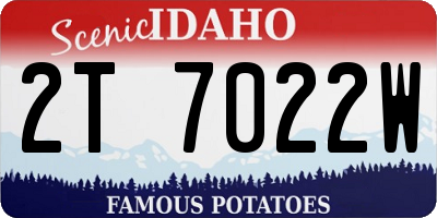 ID license plate 2T7022W