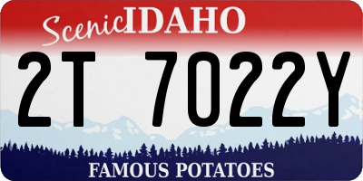 ID license plate 2T7022Y