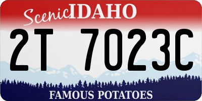 ID license plate 2T7023C