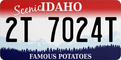 ID license plate 2T7024T