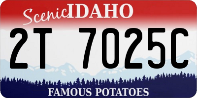 ID license plate 2T7025C