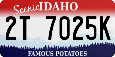 ID license plate 2T7025K