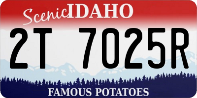 ID license plate 2T7025R