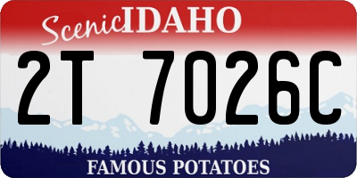 ID license plate 2T7026C