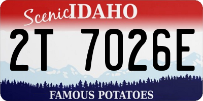ID license plate 2T7026E