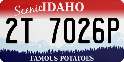 ID license plate 2T7026P