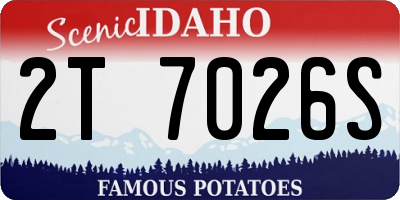 ID license plate 2T7026S