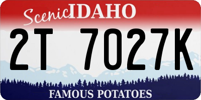 ID license plate 2T7027K