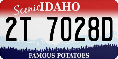 ID license plate 2T7028D