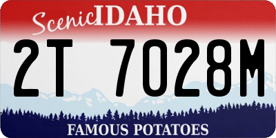 ID license plate 2T7028M
