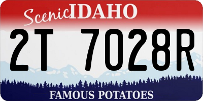 ID license plate 2T7028R