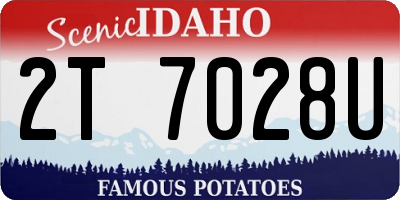 ID license plate 2T7028U