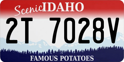 ID license plate 2T7028V