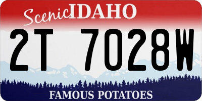 ID license plate 2T7028W