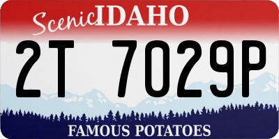 ID license plate 2T7029P