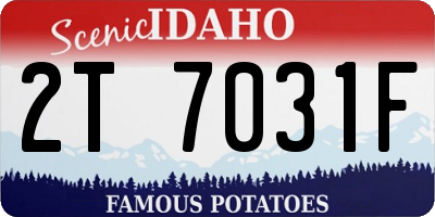 ID license plate 2T7031F