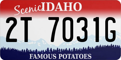 ID license plate 2T7031G