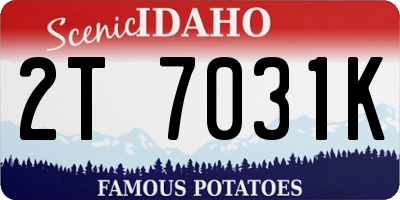 ID license plate 2T7031K