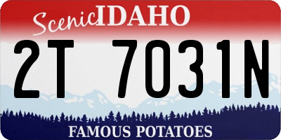 ID license plate 2T7031N