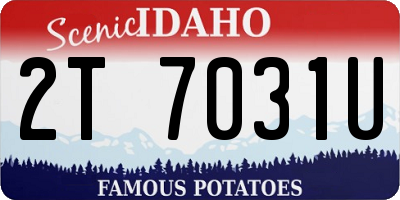 ID license plate 2T7031U